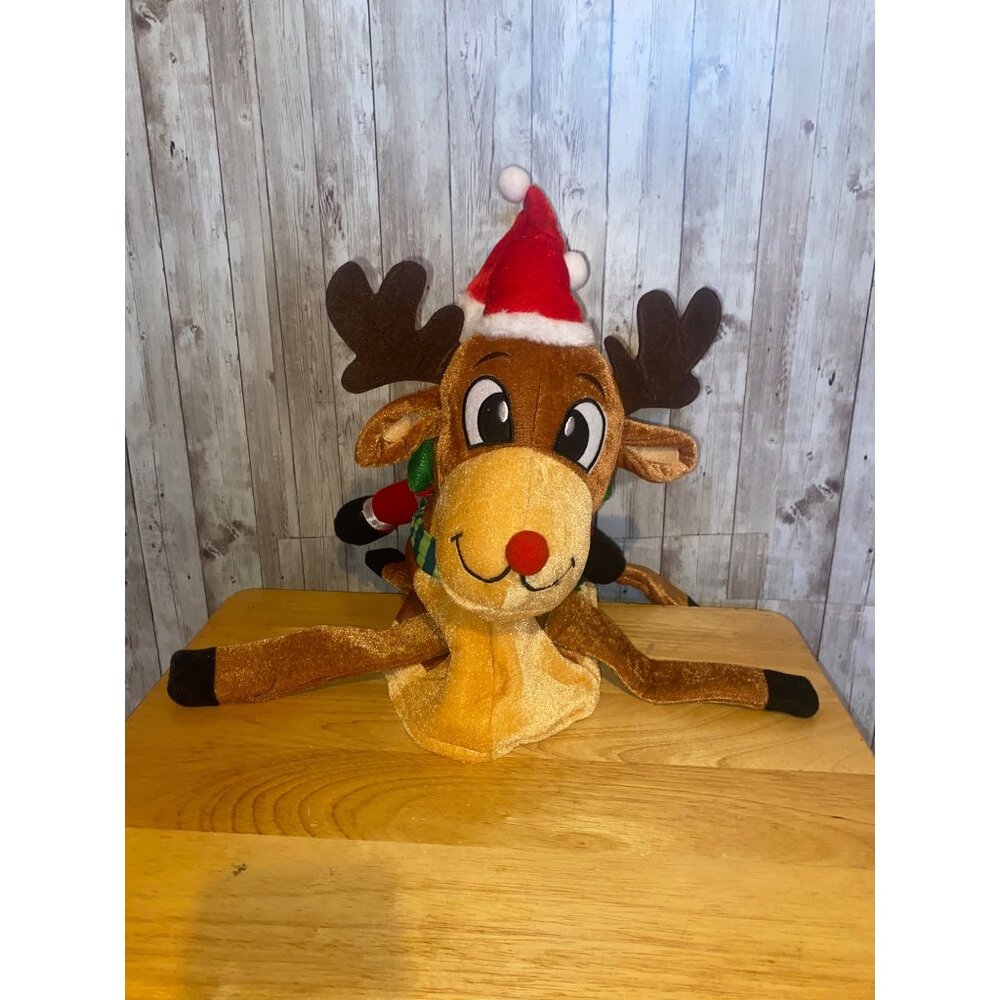 Novelty 3-D Christmas Santa riding Reindeer Rudolph Party Hat Holiday